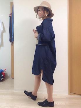 「ドレスシューズ」｜「アイテム（シャツワンピース）」を使った、shihoさん（レディース・155cm）の夏コーディネート