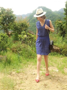 「キャミソールワンピ」｜「アイテム（その他）」を使った、shihoさん（レディース・155cm）の春コーディネート