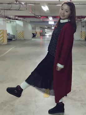 「skirt」｜「アイテム（パンツ）」を使った、陳巧巧さん（レディース・160cm）の冬コーディネート