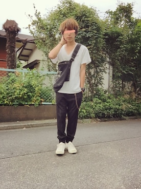 「DETAILS（ディテールズ）のアイテム（スラックス）」を使った、AKIHITO さん（メンズ・162cm）の夏コーディネート