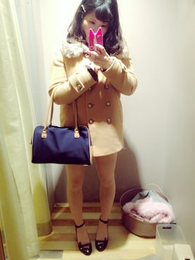 「FREE'S MART（フリーズマート）のアイテム（ピーコート）」を使った、ちょす子さん（レディース・152cm）の冬コーディネート