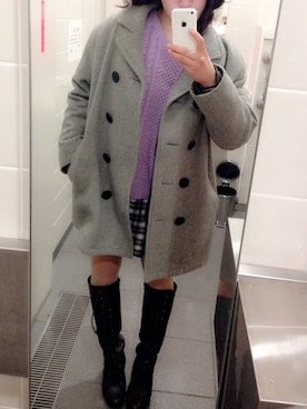 「春コート」｜ちょす子さん（レディース・152cm）の春コーディネート