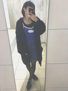 「UNIF（ユニフ）のアイテム（キャミソール）」を使った、ちょす子さん（レディース・152cm）の秋コーディネート
