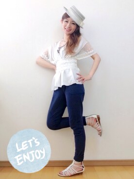 「FLAPPER（フラッパー）のアイテム（サンダル）」を使った、cocoelsa*さん（レディース・158cm）の夏コーディネート