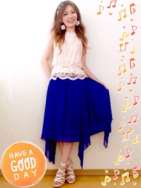 「HERE'S（HERE'S）のアイテム（シューズ）」を使った、cocoelsa*さん（レディース・158cm）の夏コーディネート