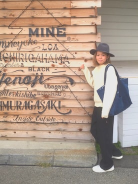 「PENDLETON（ペンドルトン）のアイテム（スラックス）」を使った、Kayoko Kashimaさん（レディース・162cm）の冬コーディネート