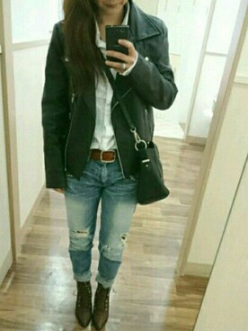 「GLOBAL WORK（グローバルワーク）のフェルトナカオレＨＡＴ/565115（ハット）」を使った、ちび子さん（レディース・148cm）の春コーディネート