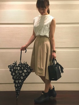 「HUNTER（ハンター）のアイテム」を使った、NANO・UNIVERSE LIBRARY 新宿 STAFFさん（レディース・160cm）の夏コーディネート