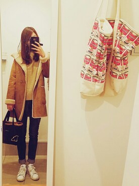 「UNITED ARROWS（ユナイテッドアローズ）のアイテム（ムートンコート）」を使った、Ayaさん（レディース・170cm）の秋コーディネート