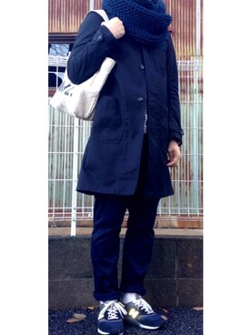 「靴下チラ見せ」｜「アイテム（その他アウター）」を使った、こーさん（メンズ・170cm）の冬コーディネート