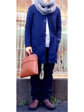 「MHL.（エムエイチエル）のアイテム（その他アウター）」を使った、こーさん（メンズ・170cm）の冬コーディネート