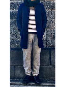 「MHL.（エムエイチエル）のアイテム（その他アウター）」を使った、こーさん（メンズ・170cm）の冬コーディネート