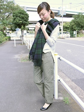 「TWEED MILL（ツイードミル）のアイテム」を使った、いけさんさん（レディース・160cm）の秋コーディネート