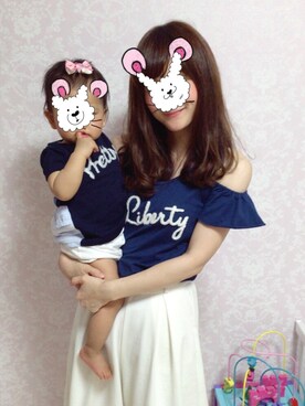 「salus（サルース）のアイテム（トップス）」を使った、⑅୨୧ meeeee ୨୧⑅さん（キッズ・80cm）の秋コーディネート