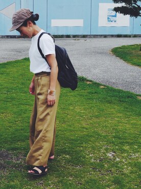 「コーデュロイキャップ」｜SAYAKAさん（レディース・147cm）の夏コーディネート