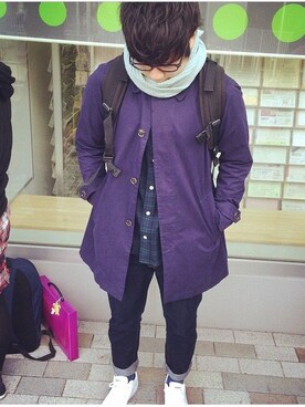 「アイテム（ステンカラーコート）」を使った、yujinogawaさん（メンズ・165cm・10代）の秋コーディネート