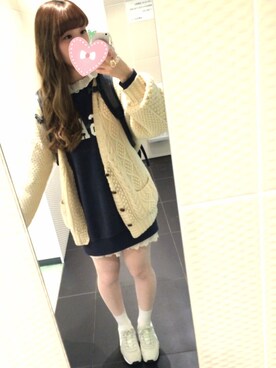 「レース衿」｜meguさん（レディース・165cm）の春コーディネート