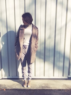 「ヒール×靴下」｜「アイテム（チェスターコート）」を使った、sarahnishimuraさん（レディース・161cm）の冬コーディネート