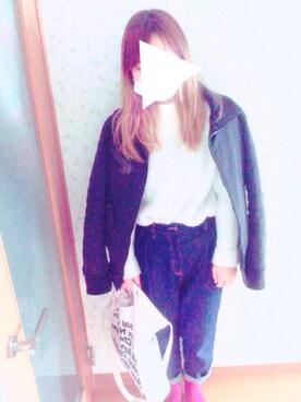 「マムジーンズ」｜oharuuuu*さん（レディース・159cm）の冬コーディネート