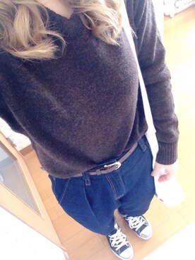 「マムジーンズ」｜oharuuuu*さん（レディース・159cm）の冬コーディネート