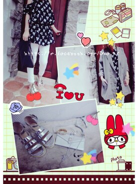 「qkastyleのHead bag（ハンドバッグ、ブラック系）」を使った、Qkastyleさん（レディース・160cm）の夏コーディネート