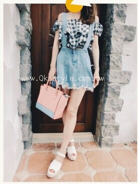 「qkastyleのアイテム（ブーティ、ホワイト系）」を使った、Qkastyleさん（レディース・160cm）の夏コーディネート