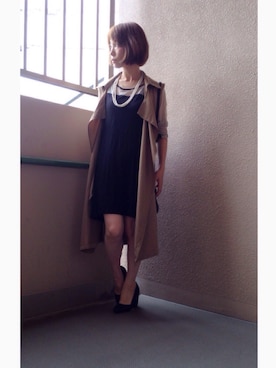 「asos」｜「アイテム（トレンチコート）」を使った、みかんさん（レディース・147cm）の秋コーディネート