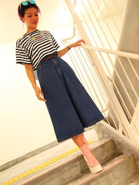 「holiday」｜「アイテム（パンプス）」を使った、RENさん（レディース・155cm）の夏コーディネート