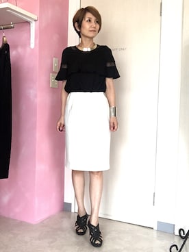 「Un-Demi（アンドゥミ）のアイテム」を使った、アキコさん（レディース・163cm）の夏コーディネート