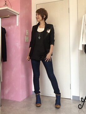 「Pupula（ププラ）のアイテム」を使った、アキコさん（レディース・163cm）の秋コーディネート