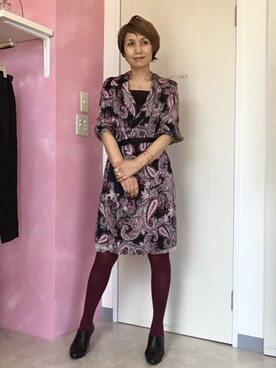 「HiROMI THiSTLE（ヒロミシスル）のアイテム」を使った、アキコさん（レディース・163cm）の秋コーディネート