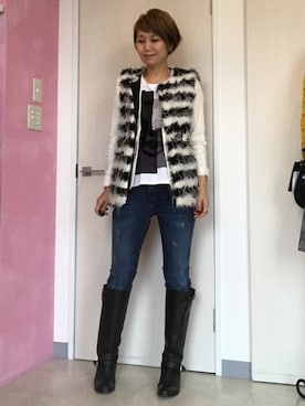 「RINASCIMENTO（リナシメント）のアイテム」を使った、アキコさん（レディース・163cm）の秋コーディネート