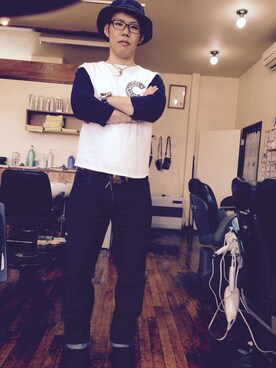 「REDMOON（レッドムーン）のアイテム」を使った、✂️Yocchi💈さん（メンズ・173cm）の秋コーディネート
