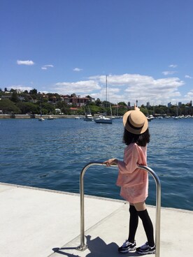 「アイテム（ピーコート、ピンク系）」を使った、咩咩咩0218さん（レディース・165cm）の冬コーディネート