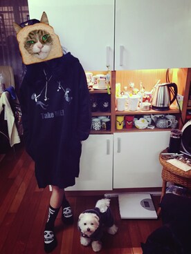 「Hater snapback（ヘイタースナップバック）のアイテム」を使った、Chien Liさん（レディース・159cm）の秋コーディネート