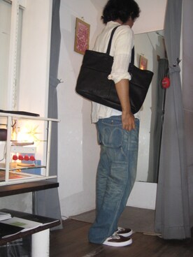 「glamb（グラム）のアイテム（スニーカー）」を使った、TakaMさん（メンズ・173cm）の夏コーディネート