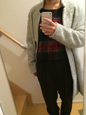 「ハイウエストパンツ」｜「アイテム（チェスターコート）」を使った、ritokikkinさん（レディース・161cm）の夏コーディネート