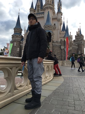 「AIGLE（エーグル）のアイテム（ダウンジャケット/コート）」を使った、たーさん（レディース・158cm）の冬コーディネート