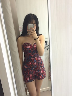 「H&M（エイチ・アンド・エム）のアイテム（つなぎ/オールインワン）」を使った、catsupさん（レディース・163cm）の夏コーディネート
