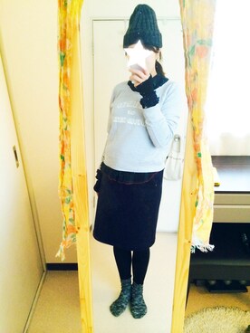 「Simplicite（サンプリシテ）のアイテム（スウェット）」を使った、kanicoさん（レディース・157cm）の冬コーディネート