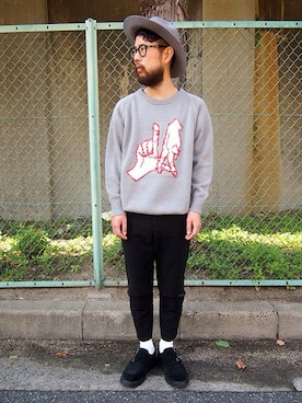 「KIDS LOVE GAITE」｜「アイテム（スラックス）」を使った、佐藤  直樹さん（メンズ・172cm）の秋コーディネート