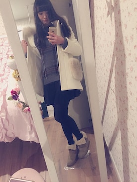 「Rirandture（リランドチュール）のアイテム（ダッフルコート）」を使った、NADIARY４さん（レディース・161cm）の冬コーディネート