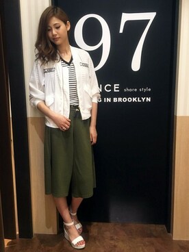 「VENCEEXCHANGE（ヴァンスエクスチェンジ）のアイテム（ブルゾン）」を使った、yukiさん（レディース・175cm）の夏コーディネート