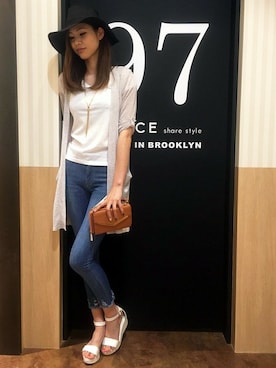 「ロングカーディガン」｜yukiさん（レディース・175cm）の夏コーディネート