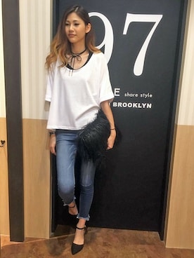 「アイテム（クラッチバッグ）」を使った、yukiさん（レディース・175cm）の秋コーディネート