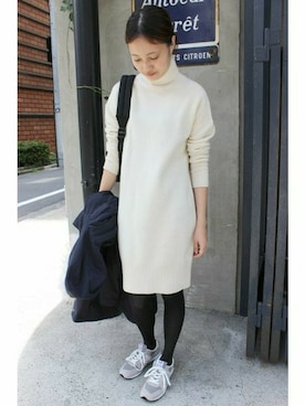 「ニットワンピ」｜Sallyさん（レディース・162cm）の秋コーディネート