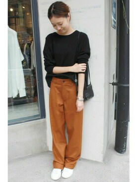 「黒ニット」｜Sallyさん（レディース・162cm）の冬コーディネート