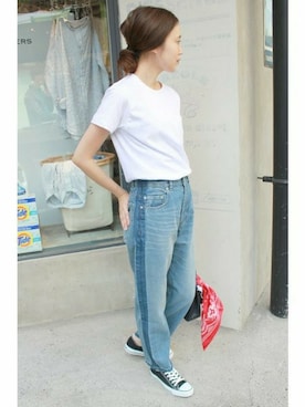 「カットオフデニム」｜Sallyさん（レディース・162cm）の春コーディネート