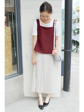 「SLOBE IENA（スローブイエナ）のアイテム（キャミソール）」を使った、Sallyさん（レディース・162cm）の夏コーディネート