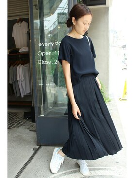 「SLOBE IENA」｜「アイテム（つなぎ/オールインワン）」を使った、Sallyさん（レディース・162cm）の夏コーディネート